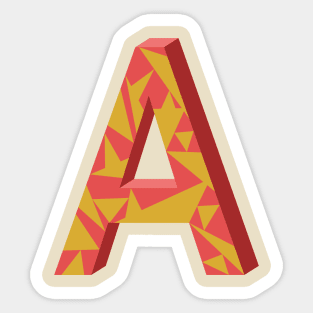 Letter A 3D Design Sticker